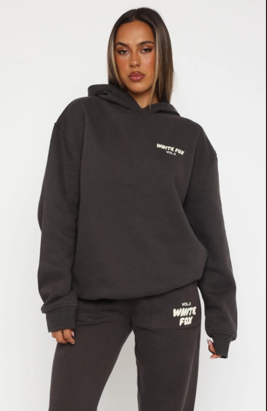White Fox Women’s Volume 3 Offstage Pullover Hoodie Oversized Size XXS/XS Black
